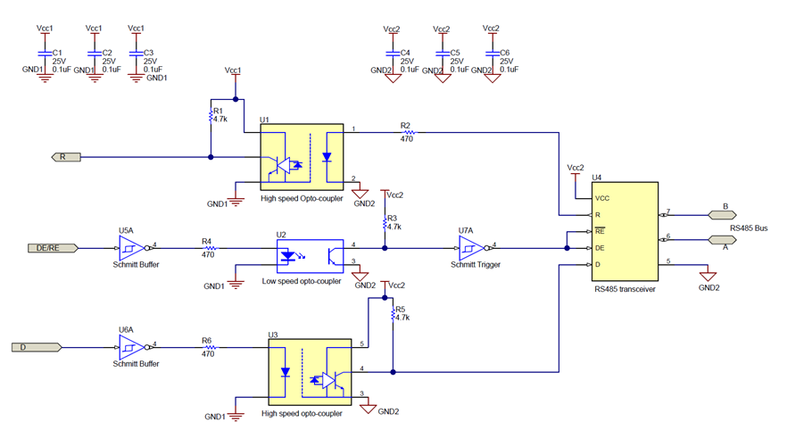  An isolated RS-485 design using optocouplers