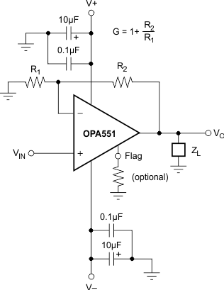 OPA551 OPA552 basic_circuit_conn_sbos100.gif