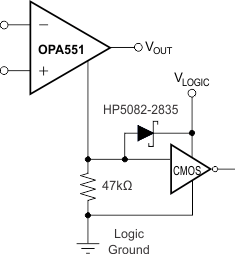 OPA551 OPA552 thermal_shutdown_indicator_sbos100_CMOS.gif