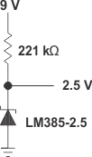 LM285-2.5 LM385-2.5 LM385B-2.5 reference_from_9_V_battery_slvs023.gif