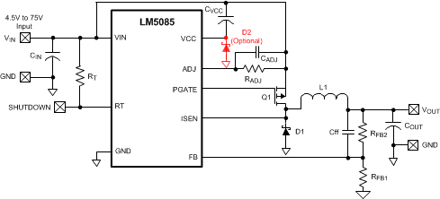 LM5085 LM5085-Q1 VIN_VCC_Reg_Modified_Diagram_SNVS565.gif