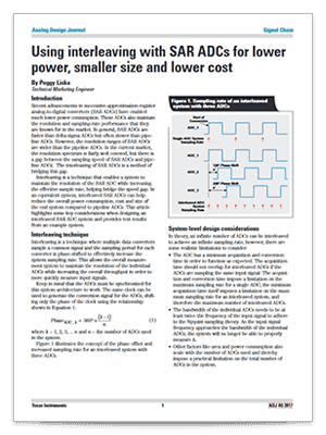 Using interleaving with SAR ADCs for lower power, smaller size and lower cost