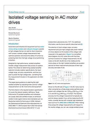 PDF cover image of the article, Isolated voltage sensing in AC motor drives