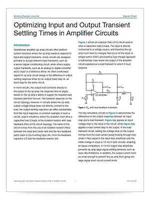 Optimizing input and output transient settling times in amplifier circuits