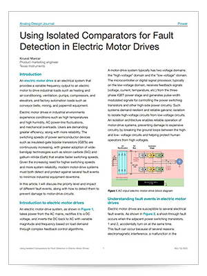 PDF-Titelbild des Artikels "Verwendung isolierter Komparatoren zur Fehlererkennung in Elektromotorantrieben"