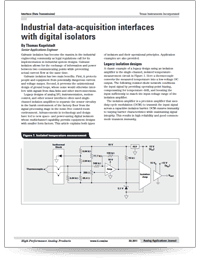 Cover page for industrial data-acquisition interfaces with digital isolators