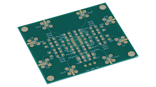 DEM-OPA-SO-4A Módulo de evaluación genérico SO-14 de amplificador operacional cuádruple angled board image