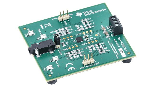 INA1620EVM INA1620 Audio Operational Amplifier Evaluation Module angled board image
