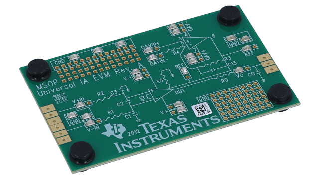 INAEVM-MSOP8 Módulo de evaluación de amplificador de instrumentación universal angled board image