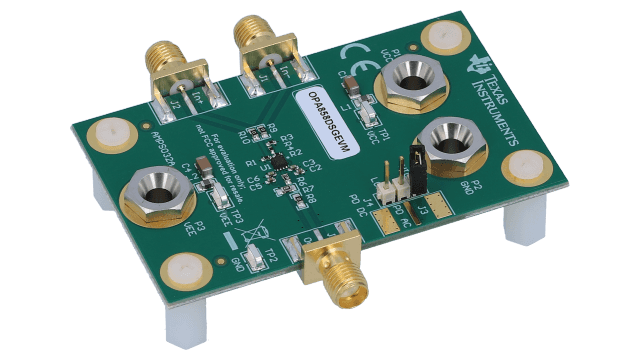 OPA858DSGEVM OPA858, 5.5 GHz GBP, Decompensated Transimpedance Amplifier with FET Input Evaluation Module angled board image