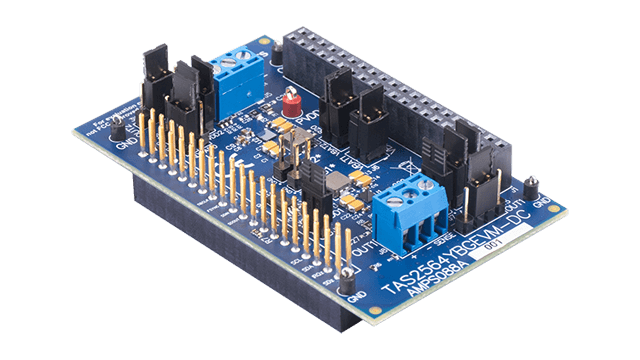 TAS2564YBGEVM-DC 具 I/V 感測子卡評估模組的 TAS2564 7-W 智慧型放大器 (需要主機板) angled board image