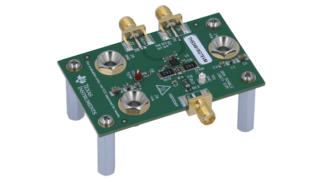 THS3491RGTEVM Módulo de evaluación THS3491 para amplificador de realimentación de corriente de salida de alta potencia a 900 MHz en encapsulado RGT angled board image