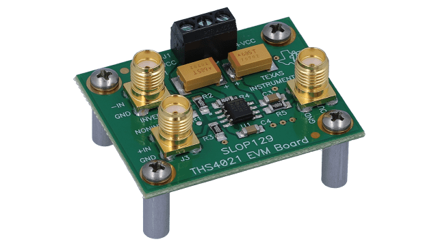 THS4021EVM THS4021 evaluation module for 2-GHz, single-channel ultra-low-noise voltage-feedback amplifier angled board image