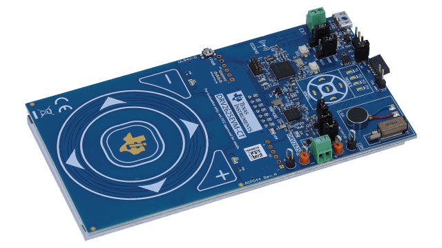 DRV2625EVM-CT DRV2625 Bluetooth 対応、静電容量式タッチ機能の評価ボード angled board image