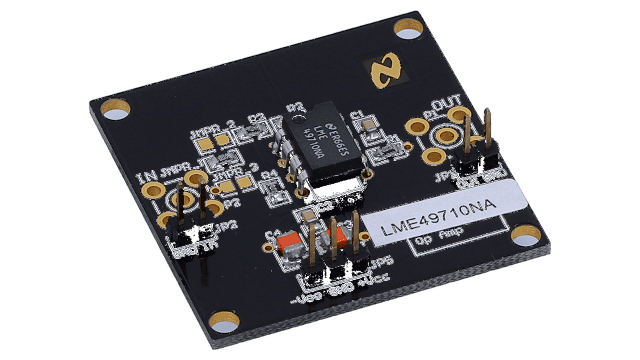 LME49710NABD High Performance, High Fidelity Audio Operational Amplifier angled board image