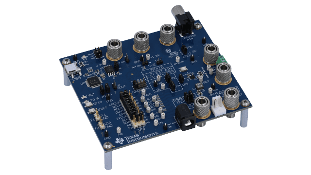 TAS2552EVM TAS2552 4W Class D Audio Power Amplifier Evaluation Module angled board image