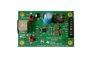 TAS5411Q1EVM TAS5411-Q1 8-W Automotive Mono Analog Input Class-D Audio Amp Evaluation Module top board image