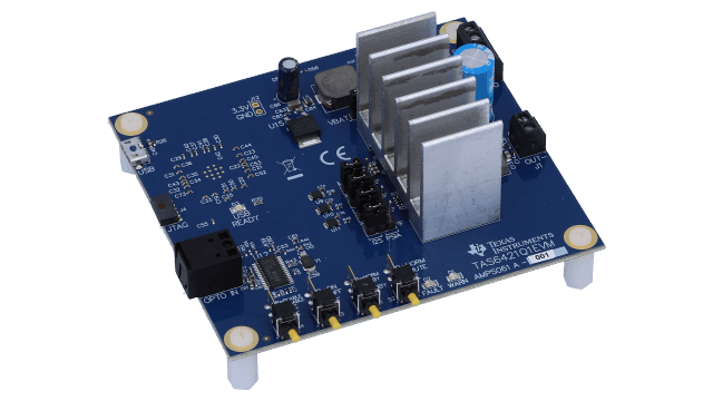 TAS6421Q1EVM TAS6421-Q1 Amplificador de audio de clase D con entrada digital de 2.1 MHz de 1 canal con módulo de evaluación de diagnóstico I2C angled board image
