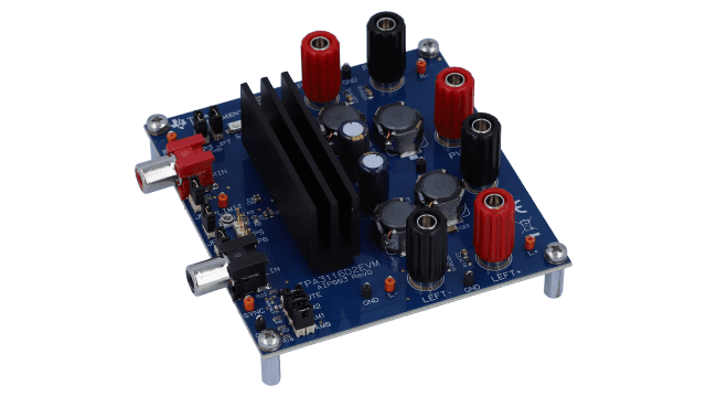 TPA3116D2EVM 50-W Stereo Analog Input Class-D Audio Amplifier Evaluation Module angled board image