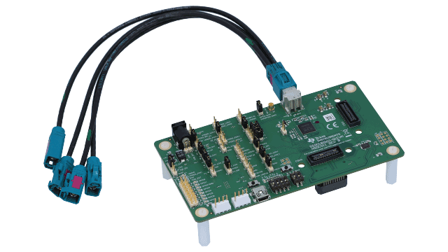 DS90UB960-Q1EVM Quad FPD-Link III Deserializer Hub With Dual MIPI CSI-2 Ports Evaluation Module angled board image