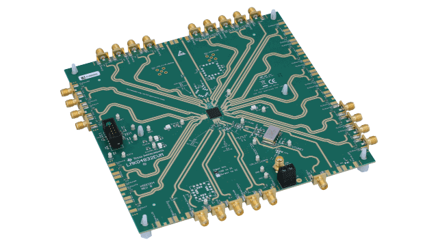 LMK04832EVM LMK04832 JESD204B クロック・ジッタ・クリーナ/クロック・ジェネレータ/ディストリビューションの評価モジュール angled board image