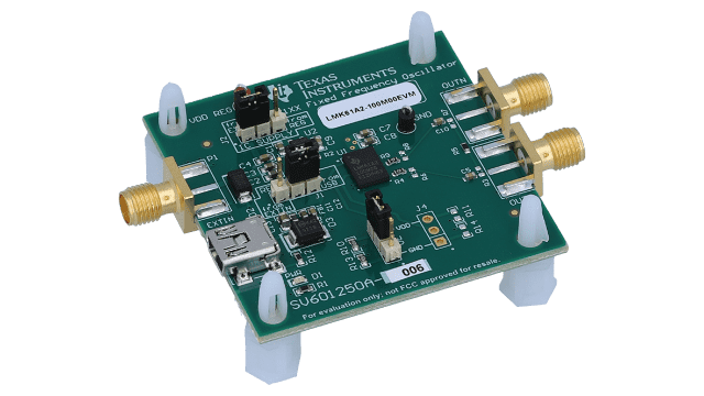 LMK61A2-100M00EVM LMK61A2-100M00 Ultra-Low-Jitter Fixed Frequency Oscillator EVM angled board image