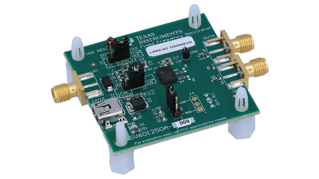 LMK61A2-125M00EVM LMK61A2-125M00 Ultra-Low-Jitter Fixed Frequency Oscillator EVM angled board image
