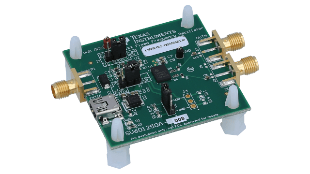 LMK61E2-125M00EVM LMK61E2-125M00 Ultra-Low-Jitter Fixed Frequency Oscillator EVM angled board image