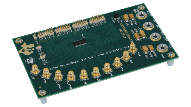 LVDS83BTSSOPEVM LVDS83BT 10-135 MHz 28-bit LVDS Transmitter/Serializer Evaluation Module angled board image