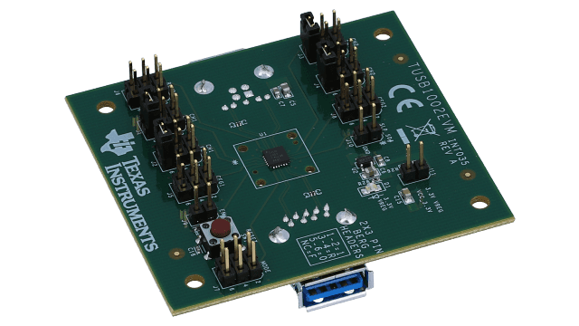 TUSB1002EVM TUSB1002 USB 3.1 10-Gbps dual-channel linear redriver evaluation module angled board image