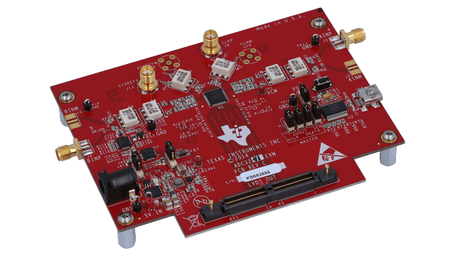 ADC3241EVM Módulo de evaluación del convertidor analógico a digital ADC3241 de dos canales, 14 bits y 25 MSPS angled board image