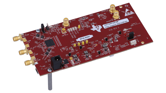 ADC32RF42EVM ADC32RF42 Dual-Channel, 14-Bit, 1.5GSPS, RF-Sampling ADC Evaluation Module angled board image