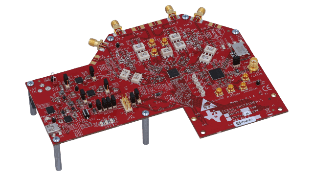 ADC34J44EVM ADC34J44 – Analog-zu-Digital-Wandler mit vier Kanälen, 14 Bit und 125 MSPS – Evaluierungsmodul angled board image