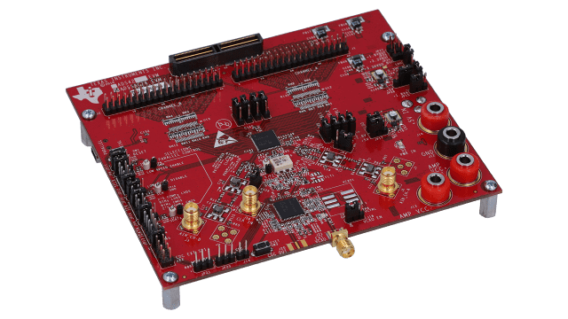 ADS58C28EVM ADS58C28 Dual-Channel, 11-Bit, 200-MSPS Analog-to-Digital Converter Evaluation Module angled board image