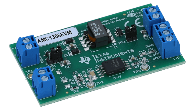 AMC1306EVM Módulo de evaluación de modulador aislado AMC1306 pequeño y reforzado angled board image
