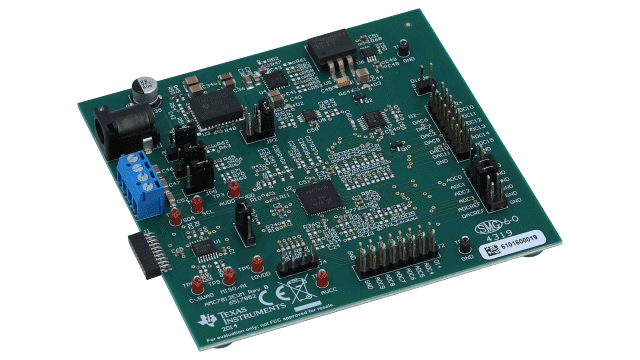 AMC7812EVM-PDK AMC7812 Integrated Multichannel ADC and DAC for Analog Monitoring and Control Evaluation Module angled board image