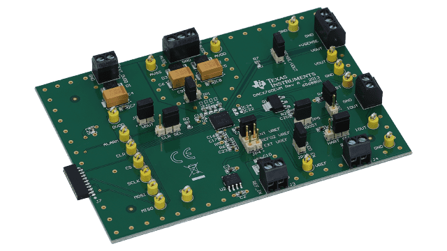 DAC8760EVM DAC8760 16-Bit Programmable Current/Voltage Output DAC Evaluation Module angled board image