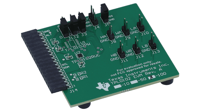 TPL0102EVM TPL0102 256-tap dual-channel digital potentiometer with I2C interface evaluation module angled board image