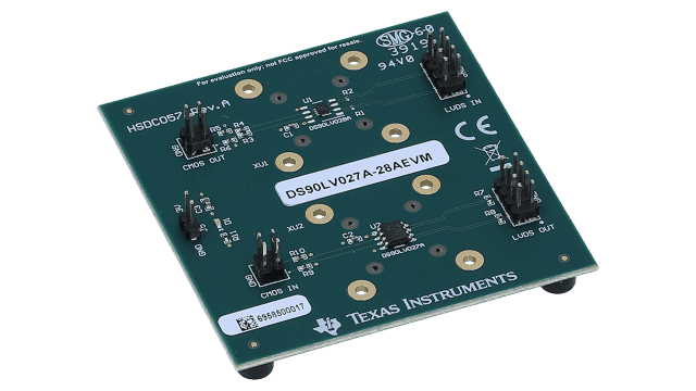 DS90LV027A-28AEVM Dual channel LVDS driver and receiver evaluation module angled board image