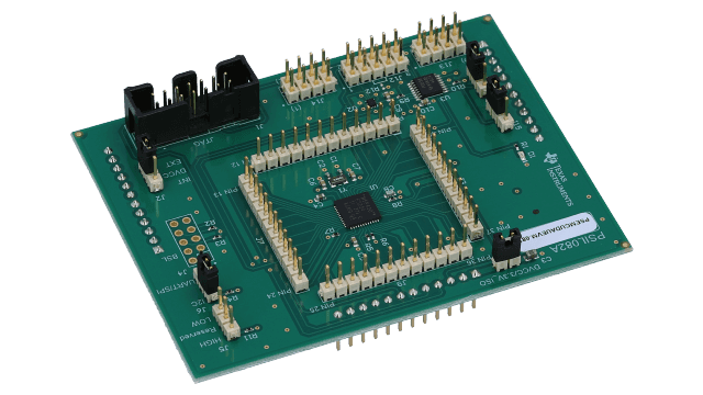 PSEMCUDAUEVM-082 MCU daughter card for 24-port IEEE 802.3bt ready PSE system angled board image
