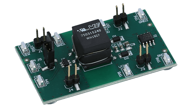 SN6505AEVM SN6505A 絶縁型電源向け低ノイズ 1A トランス・ドライバの評価モジュール（160 kHz CLK） angled board image