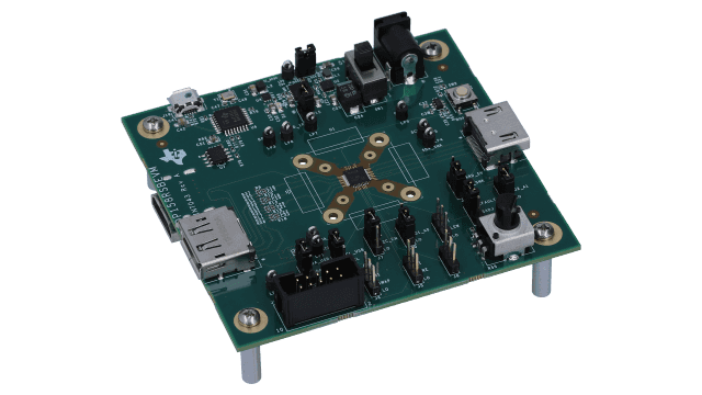 TDP158RSBEVM 6 Gbps AC 耦合式 TMDS & HDMI™ 訊號調節器評估模組 angled board image