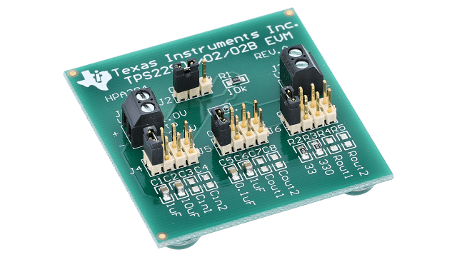 TPS22901EVM TPS22901 Load Switch Evaluation Module angled board image
