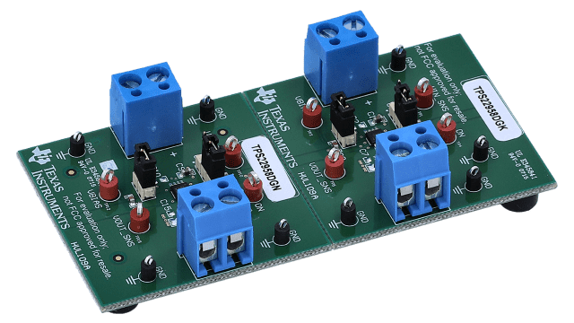 TPS22958EVM Módulo de evaluación de interruptor de carga con resistencia de encendido de 14 mΩ, de 5.5 V (DGN y DGK) TPS22958 angled board image
