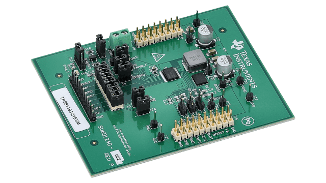 TPS61193Q1EVM Módulo de evaluación TPS61193-Q1 de controlador de LED de 3 canales para iluminación de automoción angled board image