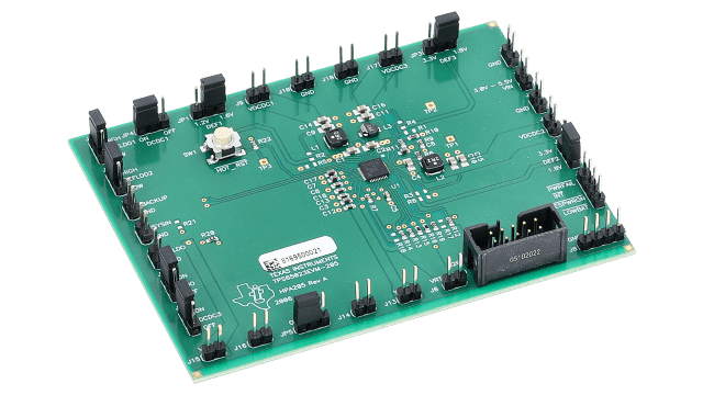 TPS65023EVM-205 6-channel Power Mgmt IC with 3DC/DCs, 3 LDOs, I2C Interface and DVS Evaluation Module BoardEvaluation Module angled board image