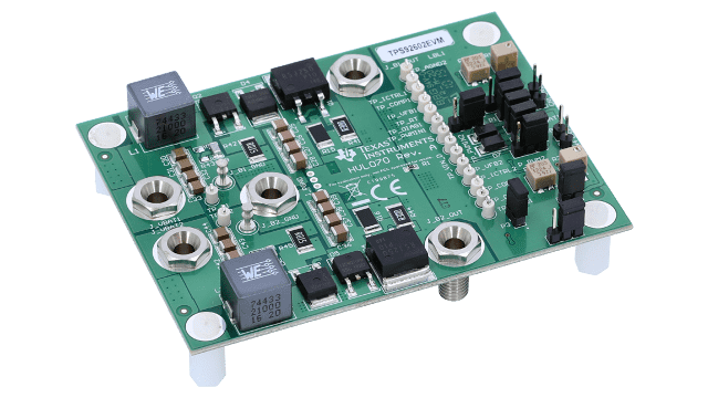 TPS92602EVM TPS92602EVM: 2 Channel High Side Current Sense LED Driver Evaluation Module angled board image