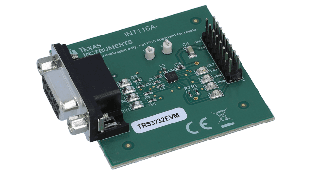 TRS3232RGTEVM TRS3232EIRGT multichannel RS-232 line driver/receiver with ESD protection evaluation module angled board image