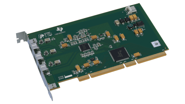 TSBKS800OHCI TSB81BA3PFP & TSB82AA2PGE (1394b) PCI EVM Board angled board image