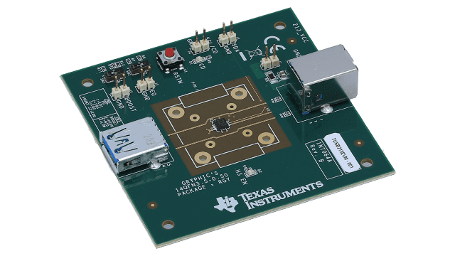 TUSB213EVM USB 2.0 High Speed Signal Conditioner Evaulation Module angled board image